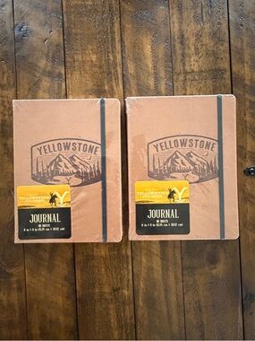 Yellowstone Brown Elastic-Band Journal - Set of 2